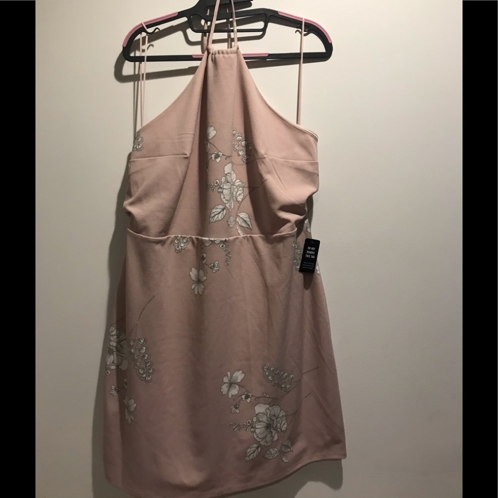 Express blush halter dress